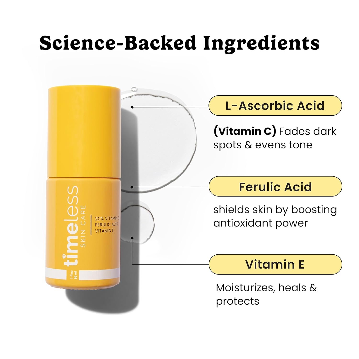 Timeless Skin Care Vitamin C Serum & Ferulic Acid 30ml - Best for Brightening Skin 3 Timeless Skin Care Vitamin C Serum & Ferulic Acid 30ml - Best for Brightening Skin - Image 3