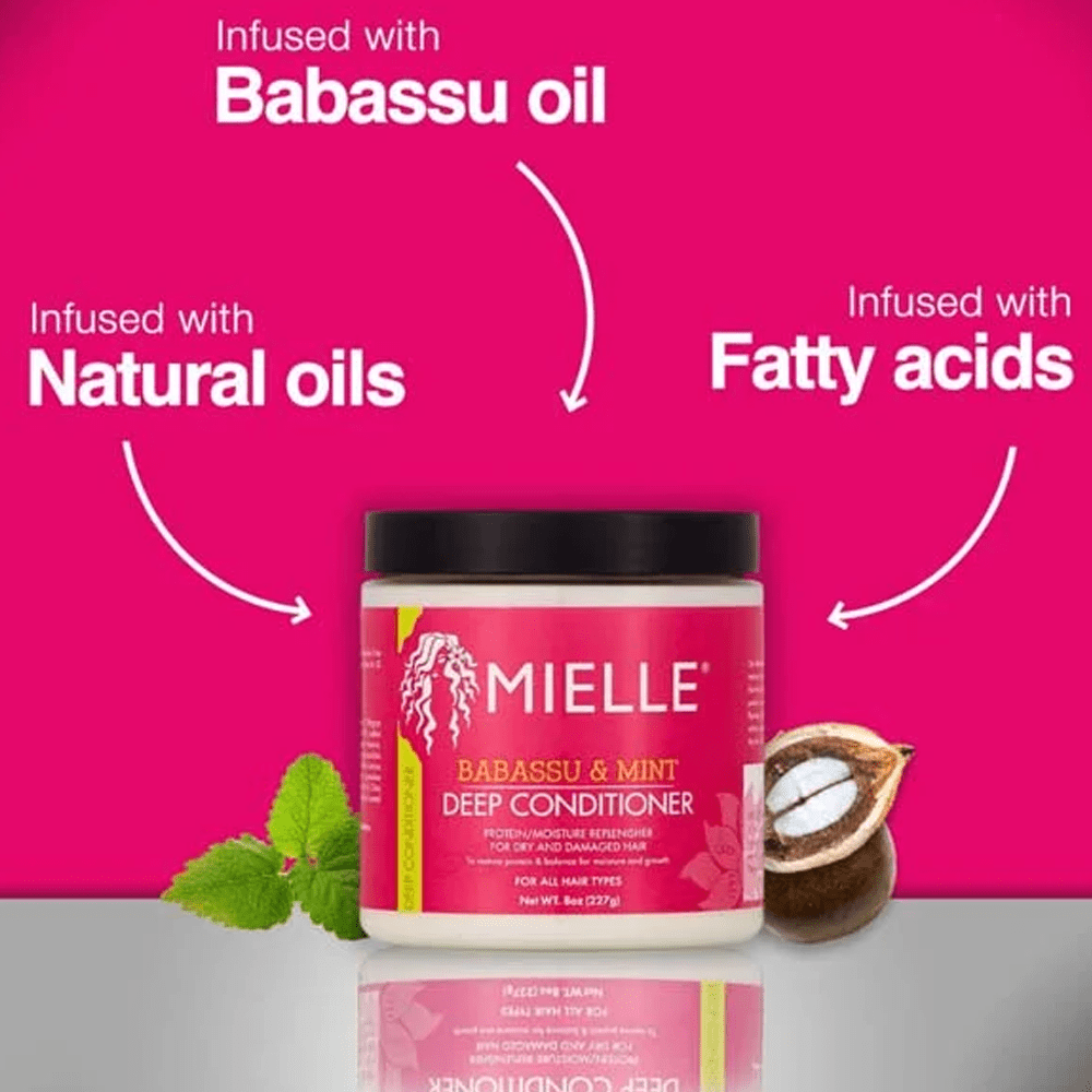 Mielle Babassu Oil & Mint Deep Conditioner 227gm - Hydrating Repair for Dry, Damaged & Frizzy Hair 5 Mielle Babassu Oil & Mint Deep Conditioner 227gm - Hydrating Repair for Dry, Damaged & Frizzy Hair - Image 5