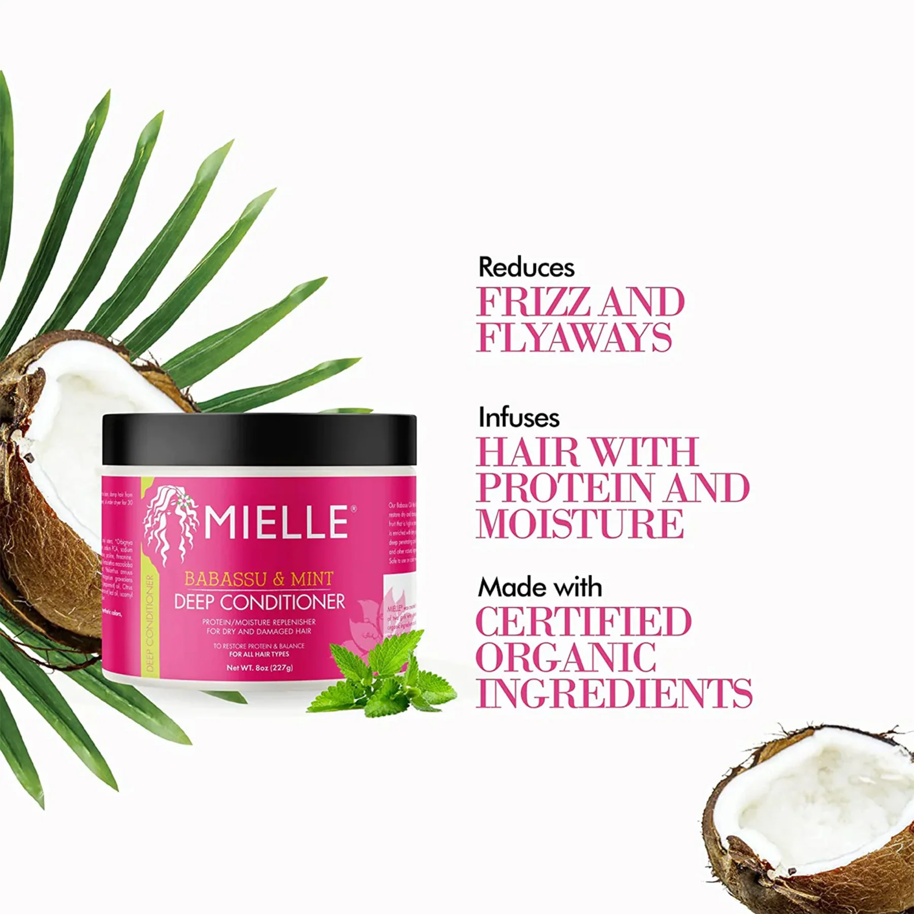 Mielle Babassu Oil & Mint Deep Conditioner 227gm - Hydrating Repair for Dry, Damaged & Frizzy Hair 7 Mielle Babassu Oil & Mint Deep Conditioner 227gm - Hydrating Repair for Dry, Damaged & Frizzy Hair - Image 7